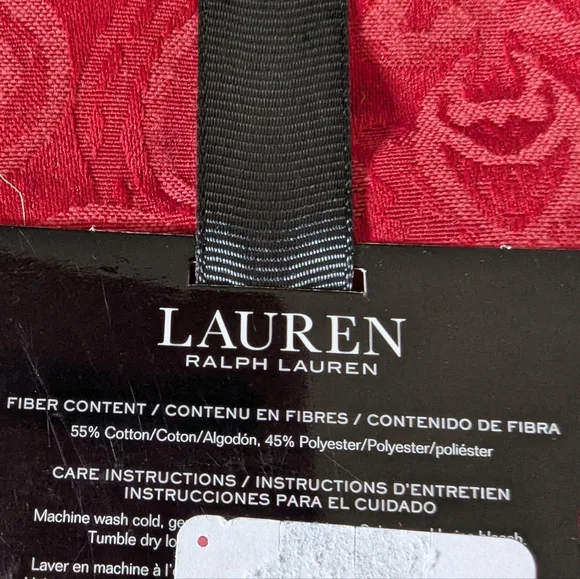 New in package set of 4 red Lauren by Ralph Lauren napkins - Picture 2 of 3